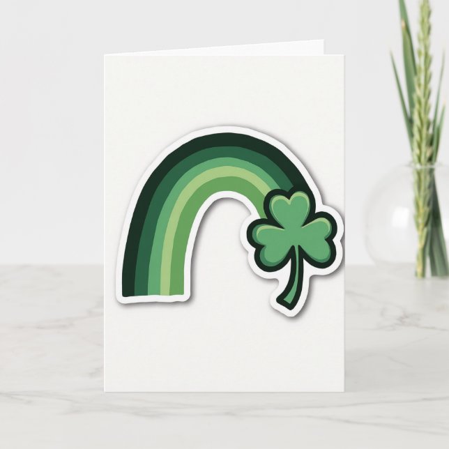 Carte Chance Trèfle Arc-en-ciel Vert (Devant)