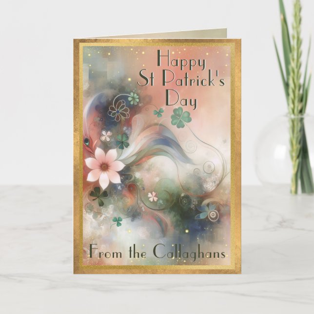 Carte Chance Whimsical de la Saint Patrick irlandaise (Devant)