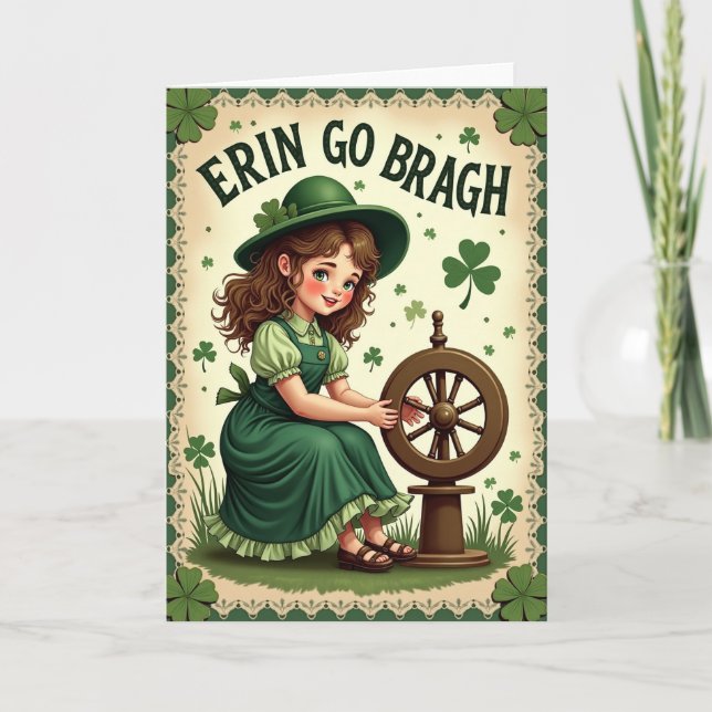 Carte Chanceuse Erin Go Bragh Fille (Devant)
