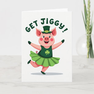 Carte Chanceux Cochon Se Déhanche St Patrick