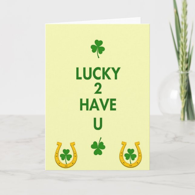 Carte Chanceux de t'avoir Shamrock (Devant)