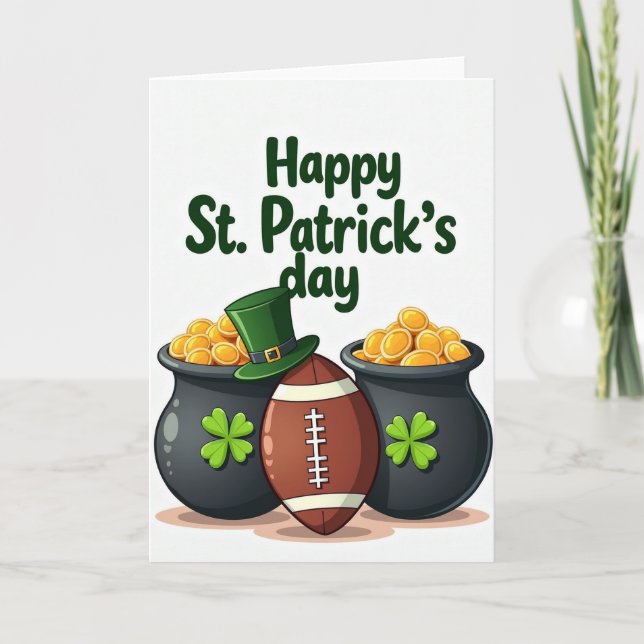 Carte Chanceux Football Joyeux St Patrick (Devant)