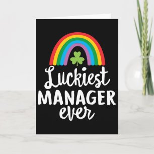 Carte Chanceux Manager Ever St Patrick Day Trèfles