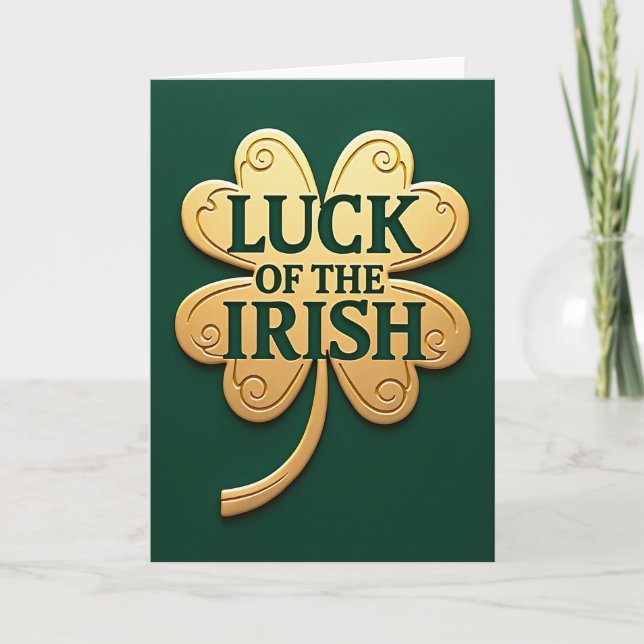 Carte Chanceux Trèfle Irlandais (Devant)