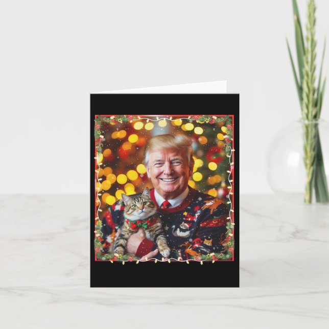 Carte Chandail de Noël drôle Trump pour les Amoureux de  (Devant)