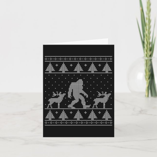 Carte Chandail de Noël moche Bigfoot (Devant)