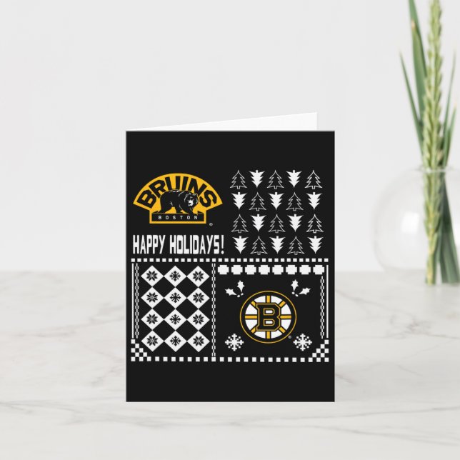 Carte Chandail de Noël moche de Boston Bruins (Devant)