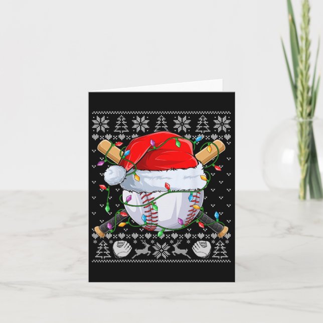 Carte Chandail De Noël S Hommes Garçons Enfants Baseball (Devant)
