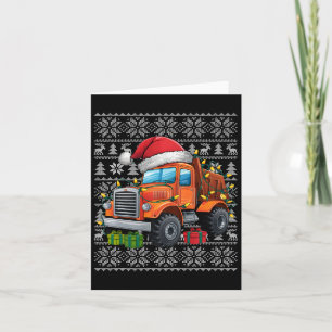 Carte Chandail de Noël Style Vilain Père Noël Constructi