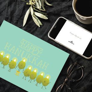 Carte Chandelier d'olive de Hanukkah Logo d'entreprise