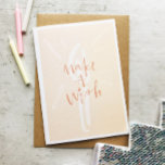 Carte Chandelle d'aquarelle rose pâle pour un anniversai<br><div class="desc">Faites votre journée avec cette carte de voeux d'anniversaire joyeuse "Make A Wish". Customisez la couleur de l'arrière - plan à l'avant et à l'intérieur du texte en choisissant "Personnaliser" et en sélectionnant les pages que vous souhaitez modifier.</div>