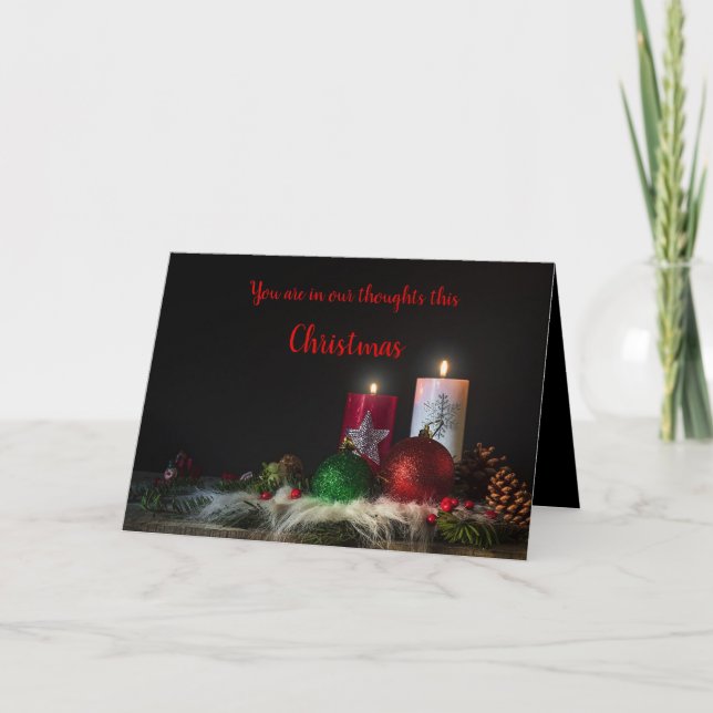 Carte Chandelles de Noël de Bereavement modifiables (Devant)