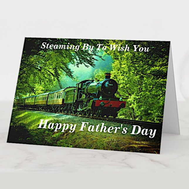 Carte Change Text Add Name Steam Train Happy Fathers Day (Créateur téléchargé)