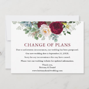 Carte Changement de plan du Mariage Floral de Bour