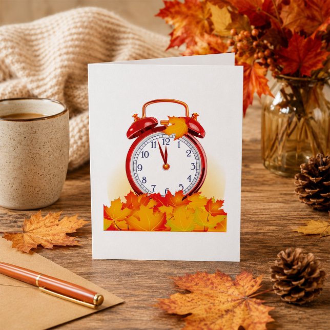 Carte Changement d'heure en automne Feuilles d'automne e (Créateur téléchargé)
