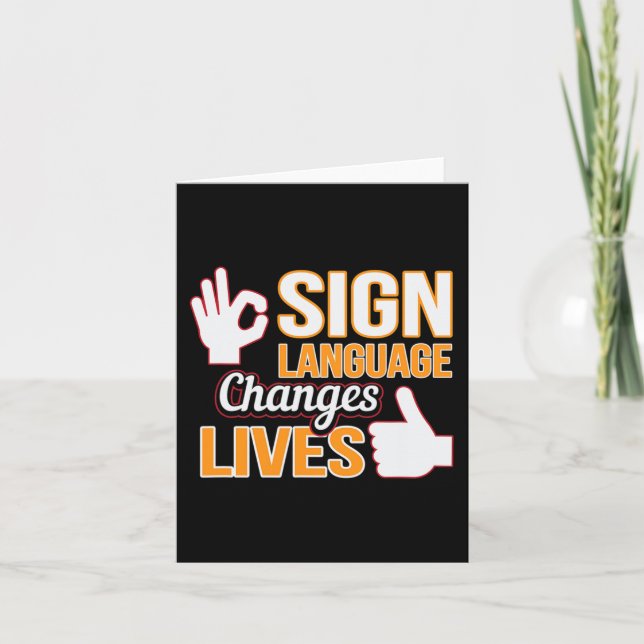 Carte Changements de langue des signes Vit ASL Interprèt (Devant)