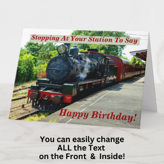 Carte Changer de nom Steam Train Hommes Joyeux anniversa
