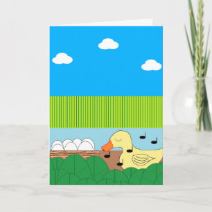 Carte Chanter Mère Canard Près De L'Eau : Blanc