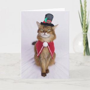 Carte Chanteur de Noël Chat Somali 