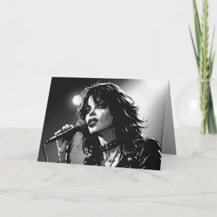 Carte Chanteur Goth Punk de style BD N&B des années 50