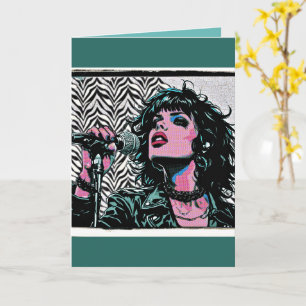 Carte Chanteur Pop Art Rocker Punk Trame Amateurs de Mus