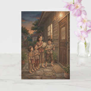 Carte Chanteurs de Noël Carolers Vintage Namamasko Po