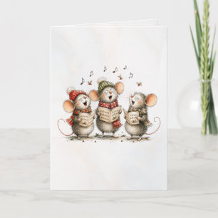 Carte Chanteurs de Noël de souris fantaisistes Salutatio