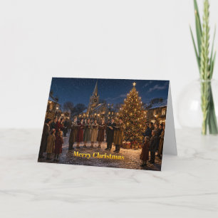 Carte Chanteurs de Noël des années 50 sur la place du vi