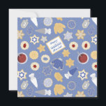 Carte Chanukah cookie party<br><div class="desc">J'aime les vacances,  et j'aime un bon motif de vacances pour nous mettre dans l'esprit de vacances! Ce biscuit fantaisiste design inspiré de la fête est sûr d'apporter de la joie à vos vacances</div>