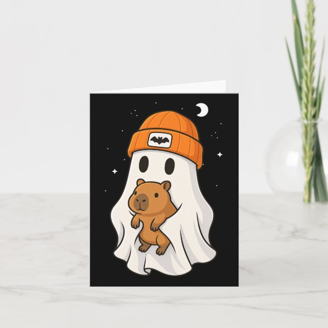Carte Chapeau Beenie pour amateur d'animaux de Halloween (Devant)