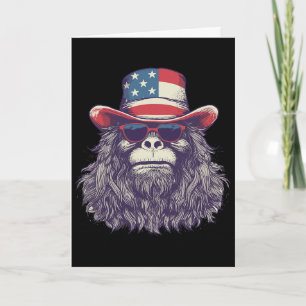 Carte Chapeau Bigfoot Drapeau Américain 4 Juillet Patrio