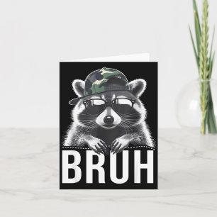 Carte Chapeau Camo Raton Laveur Bruh Raton Laveur Ordure