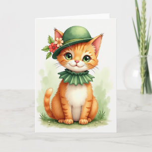 Carte Chapeau Cardigan Chapeau de Bowler pour Chat au Gi