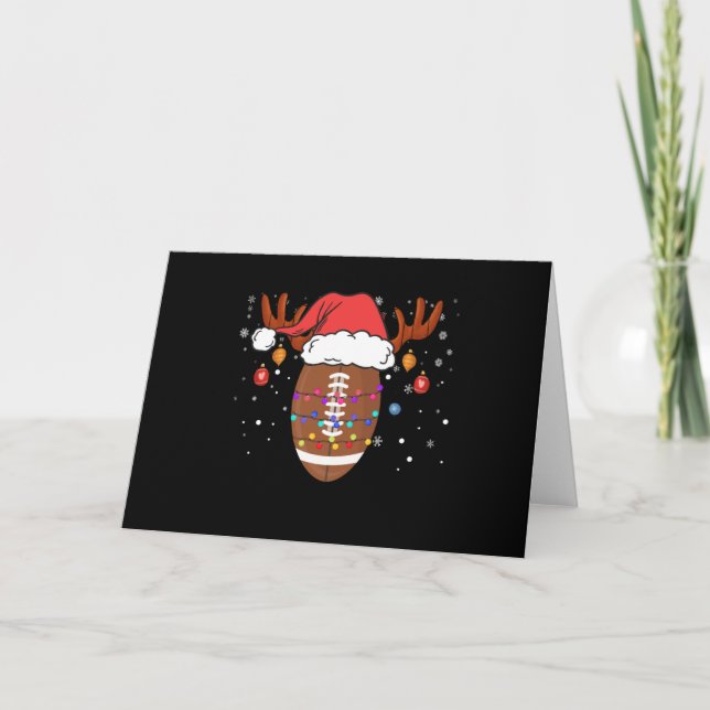 Carte Chapeau de cerf de football drôle de Noël de Père  (Devant)