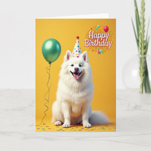 Carte Chapeau de Chien Blanc Joyeux