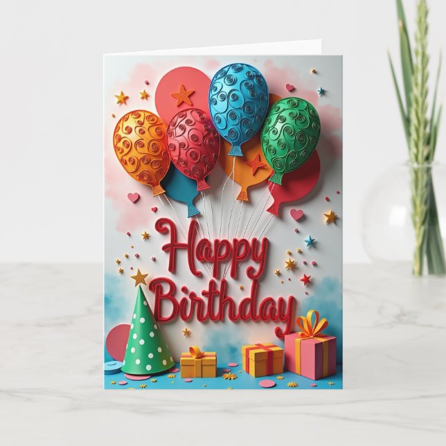 Carte Chapeau de Fête à Points (Devant)