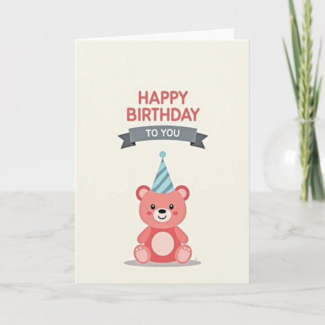 Carte Chapeau de Fête Créature Mignonne (Devant)