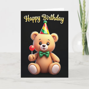 Carte Chapeau de Fête d'Anniversaire de Faon
