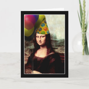 Carte Chapeau de fête d'anniversaire de Mona Lisa
