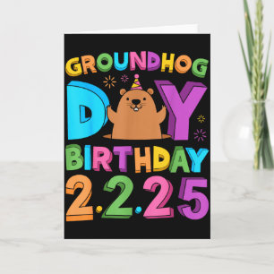 Carte Chapeau de fête d'anniversaire Jour de la marmotte