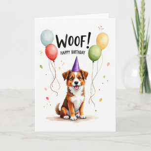 Carte Chapeau de Fête de Toutou Mignon