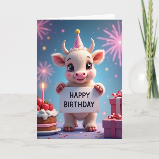 Carte Chapeau de Fête de Veau Festif (Devant)