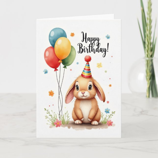 Carte Chapeau de Fête Fantaisiste (Devant)