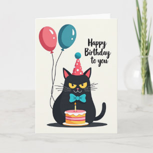Carte Chapeau de Fête Félin