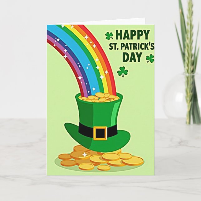 Carte Chapeau de Leprechaun Arc-en-Ciel (Devant)