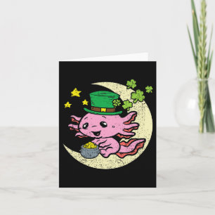 Carte Chapeau de Leprechaun Axolotl Fête de la Saint-Pat