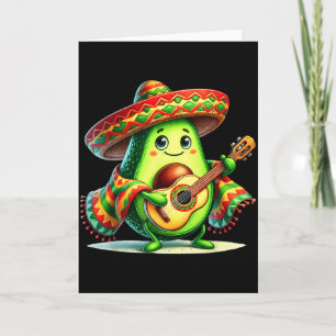 Carte Chapeau de melon d'avocat Guitare Cinco De Mayo Ga