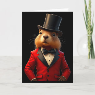 Carte Chapeau de monsieur Joyeuse journée de la marmotte