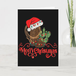 Carte Chapeau de Noël de Santa rétro Cowboy Boots Wester