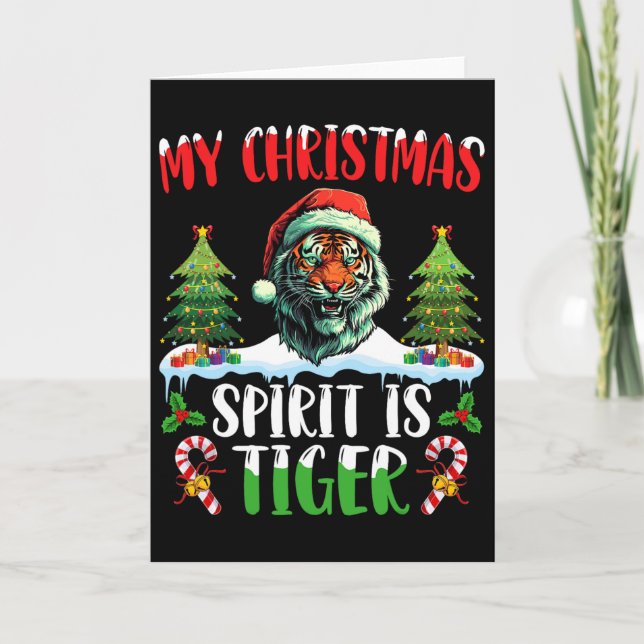 Carte Chapeau de Noël de Santa Tiger Xmas Mon Esprit de  (Devant)